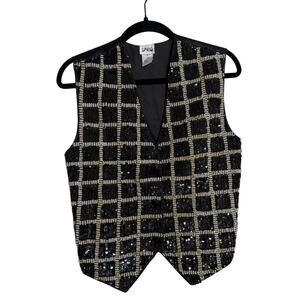 VTG Theo Beaded Sequin Vest 80s 90s Women’s Sz M